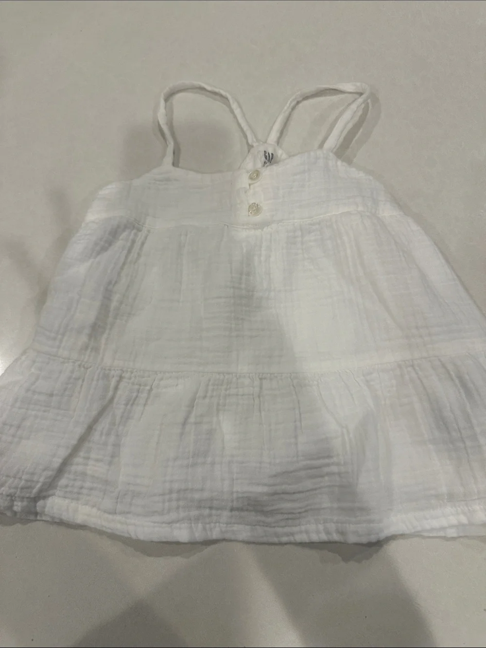 GAP White Gauze Tiered Tank Top for Girls